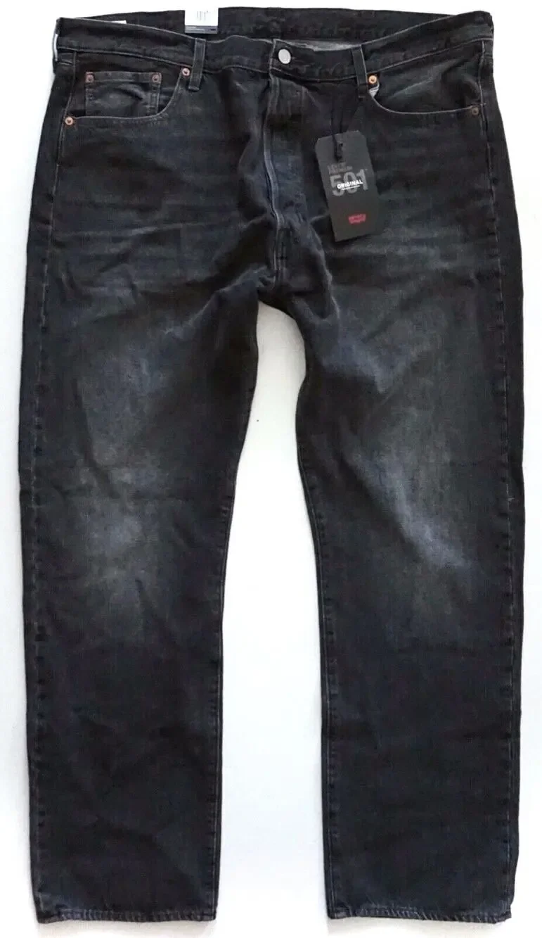 Levi's Premium 501 Straight Warp Stretch Washed Black 005012649 Jeans 36 x 36